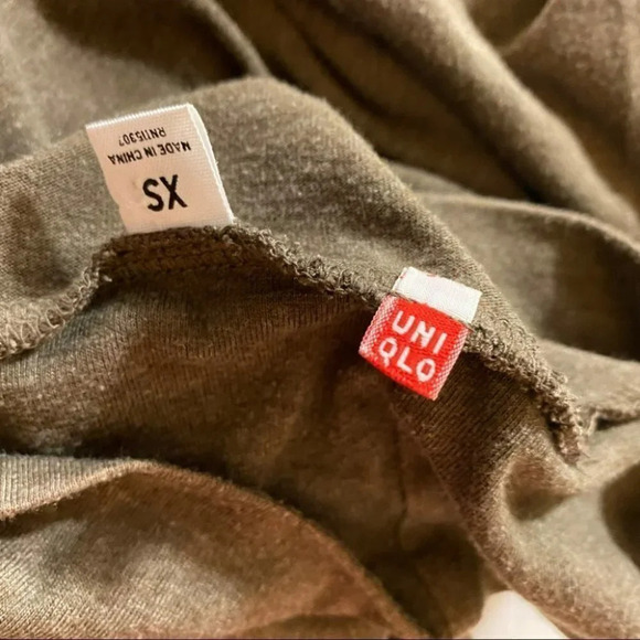 Uniqlo XS‎ brown long sleeve velvet trim dress - Picture 6 of 8